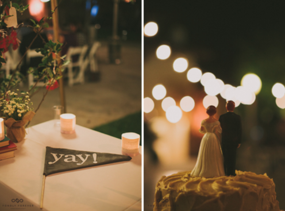 outdoor wedding yay sign