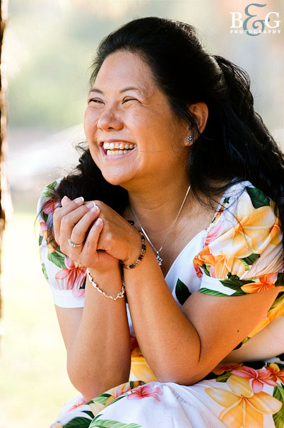 laughing woman on wedding day
